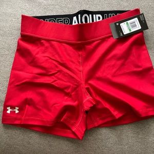 Under Armour Compression Shorts Ladies Size Large Red
